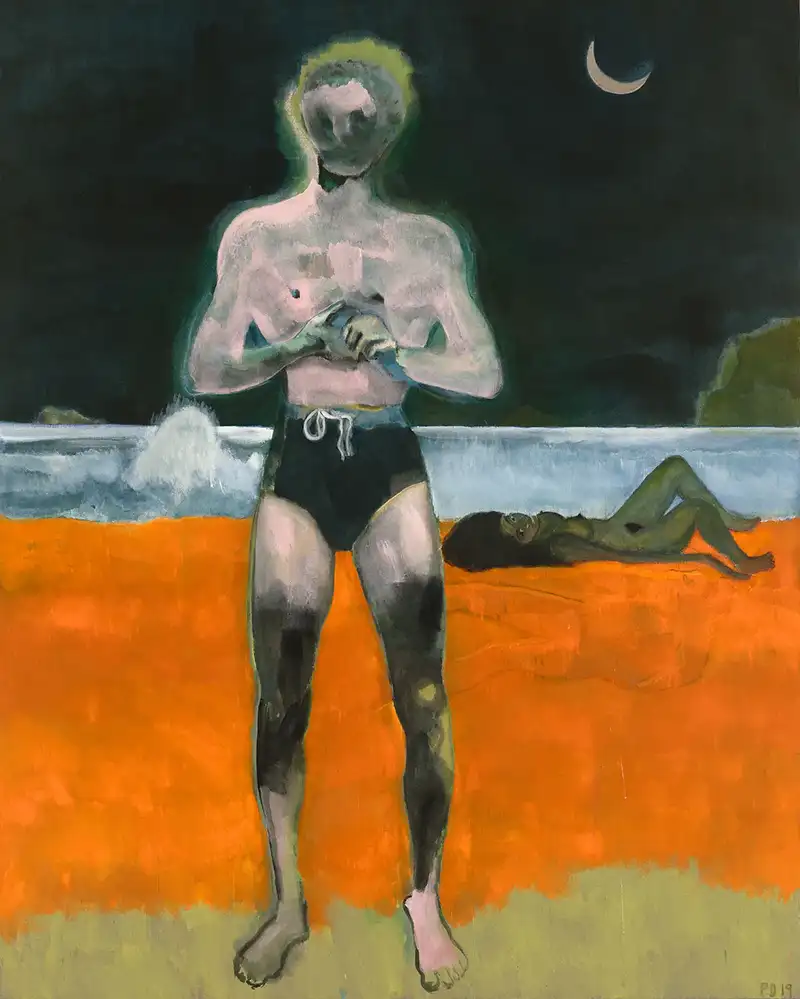 Peter Doig Paintings | Bather (Night Wave) (2019)