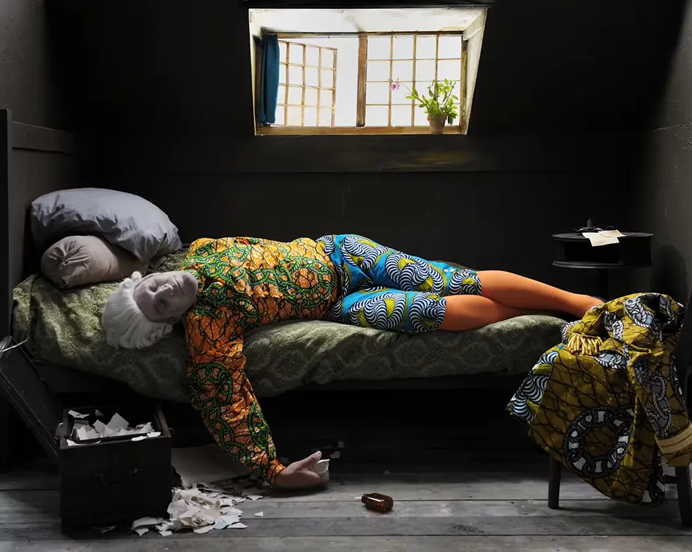 Yinka Shonibare | Fake Death Picture (The Death of Chatterton – Henry Wallis)