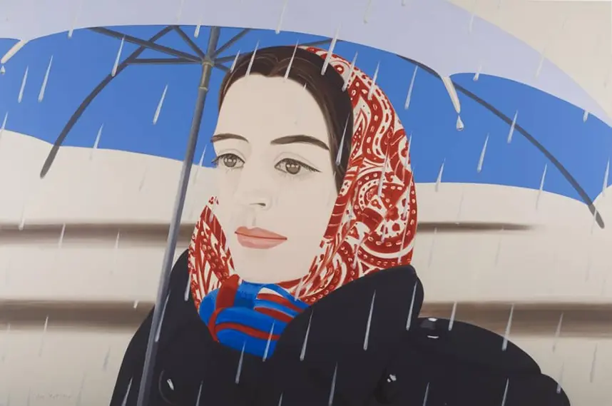 Contemporary Portrait Artists | Alex Katz | Blue Umbrella II | Frank Fluegel Gallery